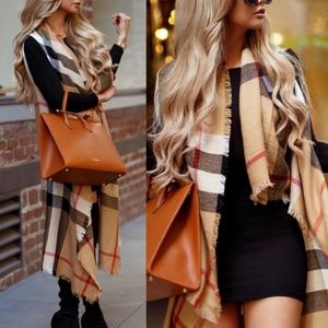 Jackets & Coats - CARRIE Plaid Vest - CAMEL Jackets & Coats - CARRIE Plaid Vest - CAMEL